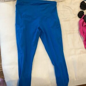 Blue High-Waisted Leggings